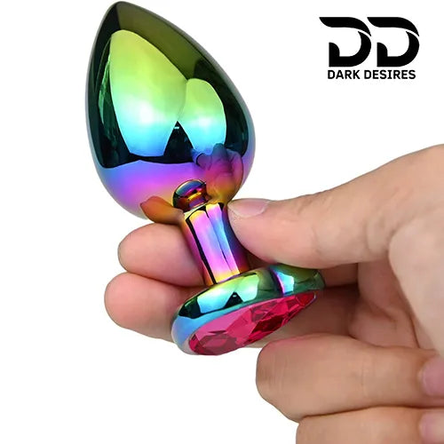 beginner metal anal plug or butt plug with heart jewel in India by Darkdesires