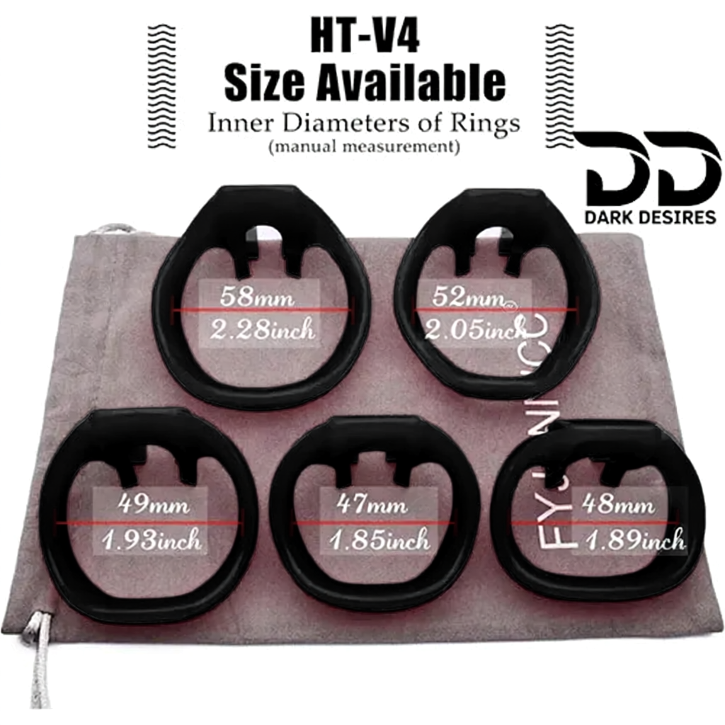 Adjustable Male Chastity Cage Breathable Resin, 4 Ring Sizes black color penis Lock device India by DarkDesires