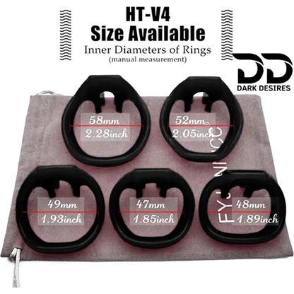 Adjustable Male Chastity Cage Breathable Resin, 4 Ring Sizes black color penis Lock device India by DarkDesires