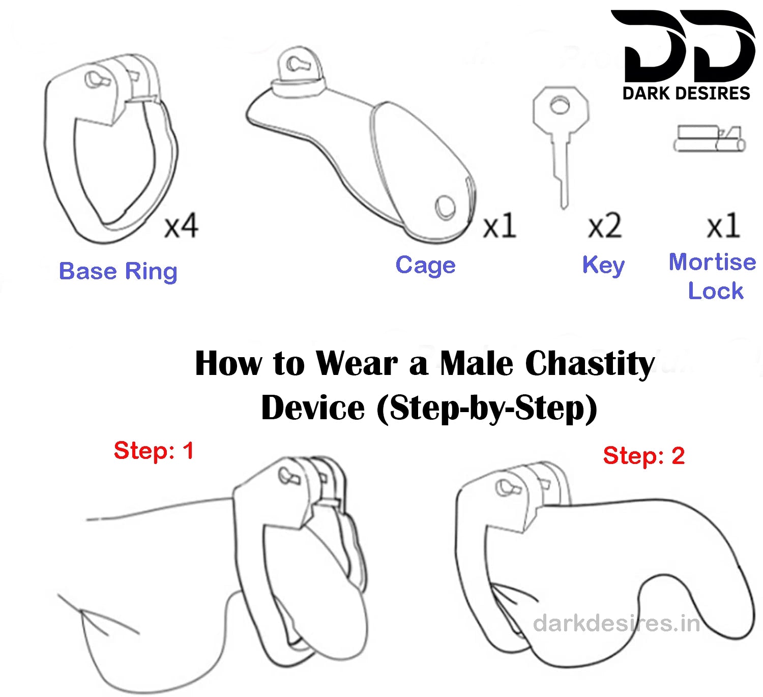 Adjustable Male Chastity Cage – Breathable Resin | Pink Color - Dark Desires