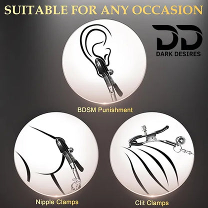 adjustable nipple clamps with chain in India by Darkdesires