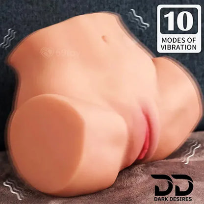 Mistress Vibrating Realistic sex Doll  half relastic vibrating butt Masturbator with Sound