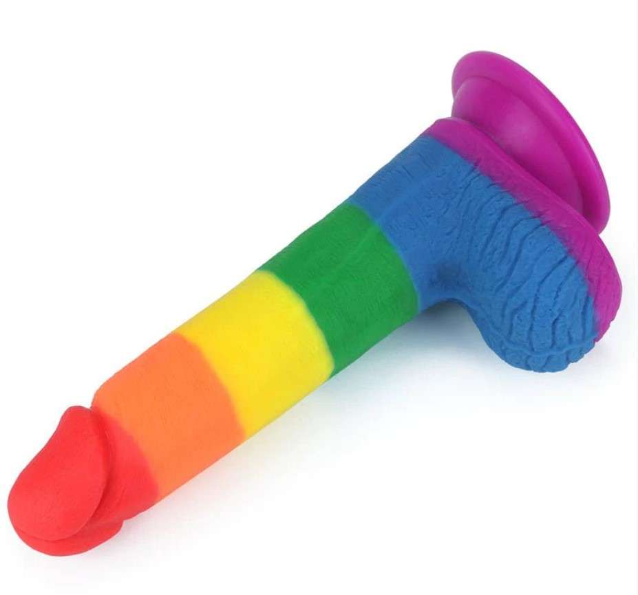 Rainbow Dildo with Suction Cup