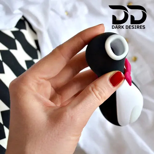penguin air pulse clitoral suction vibrator massager stimulator toy Black Color India by Darkdesires