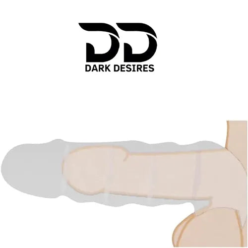 8 inch penis silicone girth enhancer sleeve with ball strap India by DarkDesires