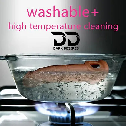 7 inch silicone penis extender sleeve brown India By DarkDesires