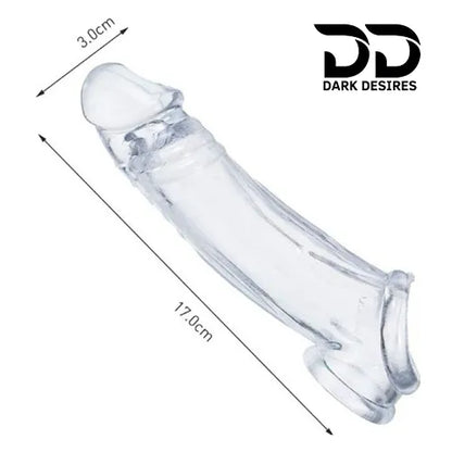 double hole 7 inch penis sleeve dragon condom silicone sleeve Transparent Color India by DarkDesires