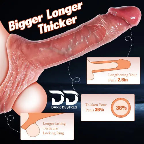 9 inch double hole penis sleeve realistic silicone penis sleeve skin tone India by DarkDesires.in