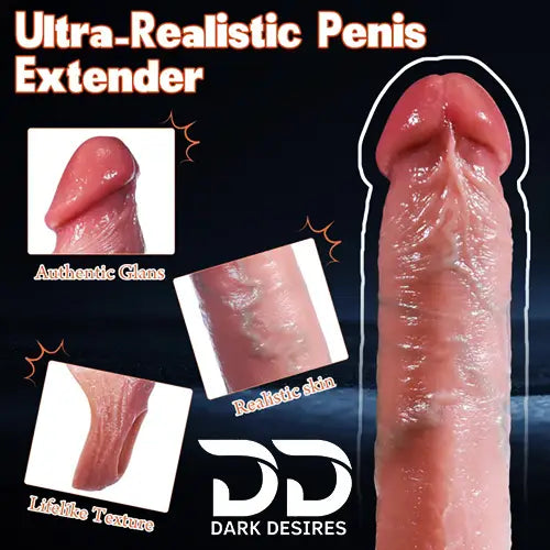 9 inch double hole penis sleeve realistic silicone penis sleeve skin tone India by DarkDesires.in
