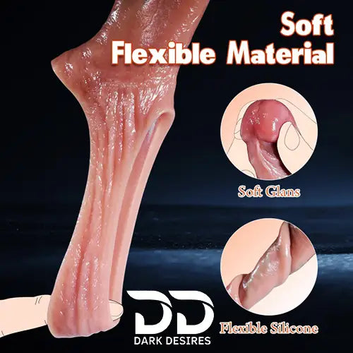 9 inch double hole penis sleeve realistic silicone penis sleeve skin tone India by DarkDesires.in