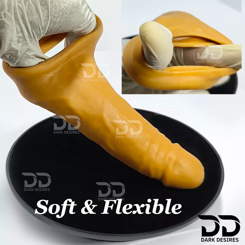 Soft and flexible, elastic 7 inch double hole penis sleeve Beige color Silicon girth extender penis sleeve India cock sleeve india by DarkDesires penis sleeve in India