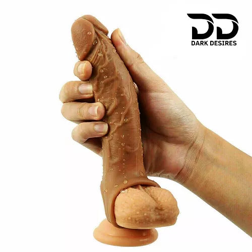 6 inch double hole penis sleeve brown Silicon girth extender penis sleeve India cock sleeve india by DarkDesires penis sleeve in India