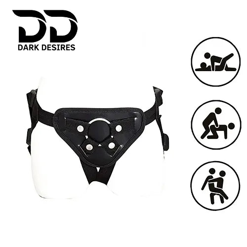 Premium strap-on harness belt Adjustable fit for better comfort Black India By DarkDesires