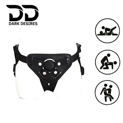 Premium strap-on harness belt Adjustable fit for better comfort Black India By DarkDesires