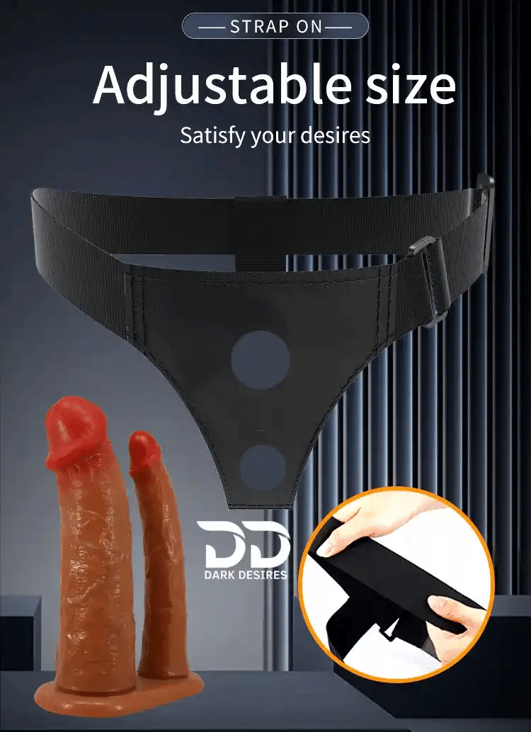 Pretty Love Hollow Strap-On Double Dildo – Adjustable Belt - Dark Desires