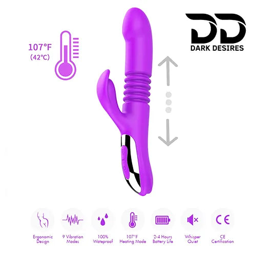 12 speed thrusting g spot clitoral rabbit vibrator Pink India by DarkDesires