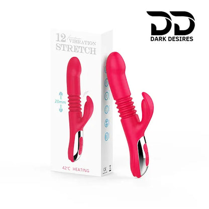 12 speed thrusting g spot clitoral rabbit vibrator Red India by DarkDesires