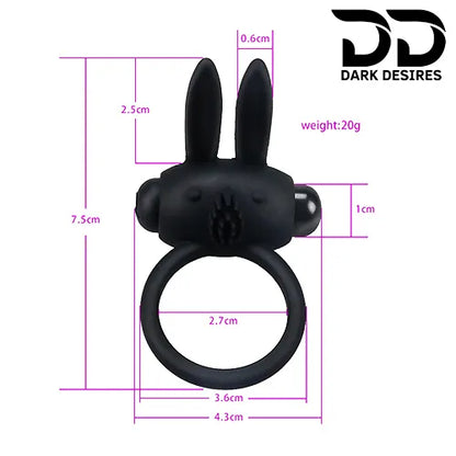 Rabbit style vibrating cock ring Black Penis Ring India by DarkDesires