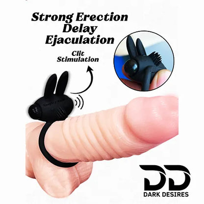 Rabbit style vibrating cock ring Black Penis Ring India by DarkDesires