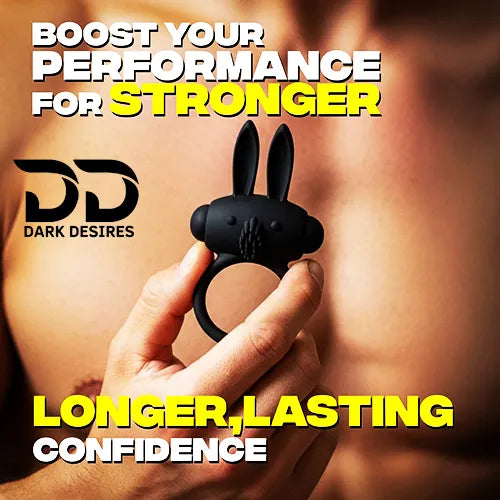Rabbit style vibrating cock ring Black Penis Ring India by DarkDesires