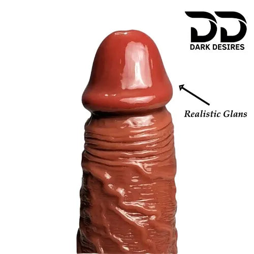7 inch realistic dildo suction cup & balls with brown tone India by DarkDesires
