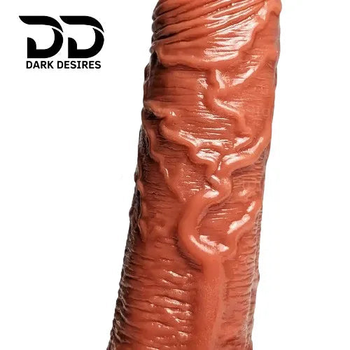 7 inch realistic dildo suction cup & balls with brown tone India by DarkDesires