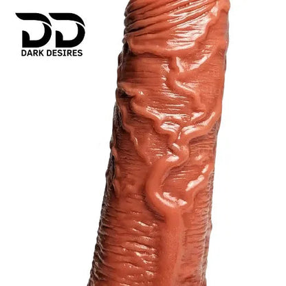 7 inch realistic dildo suction cup & balls with brown tone India by DarkDesires