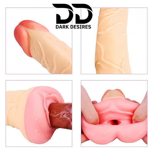 Relastic Dildo Penis Sleeve with attached Pocket Pussy flesh tone DarkDesires India