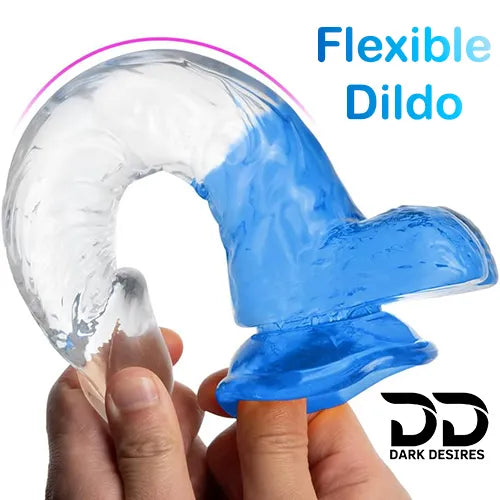 transparent jelly realistic dildo white and blue color in India By Darkdesires