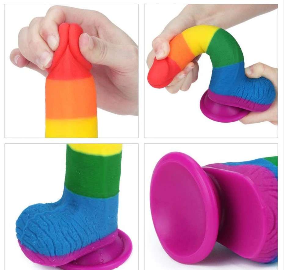 Rainbow Dildo with Suction Cup