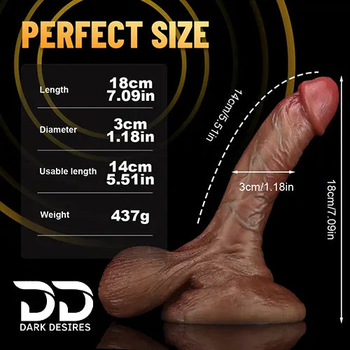 realistic veined dildo with balls large suction cup Skin Tone India By DarkDesires