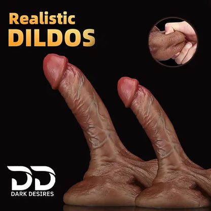 realistic veined dildo with balls large suction cup Skin Tone India By DarkDesires