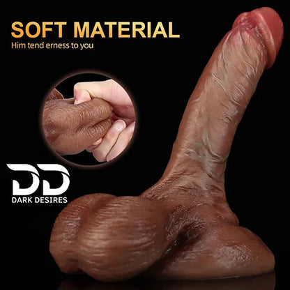 realistic veined dildo with balls large suction cup Skin Tone India By DarkDesires