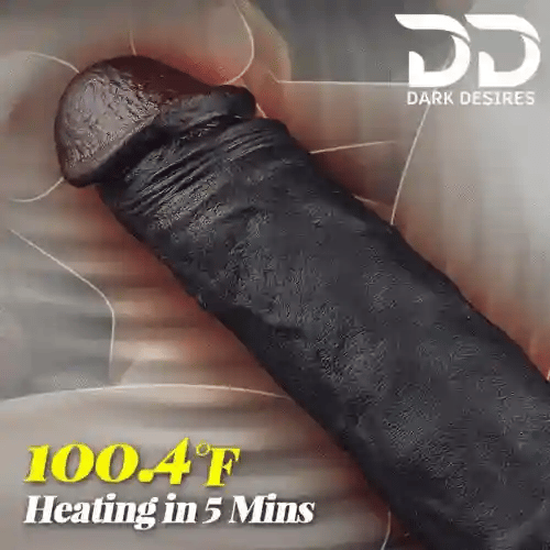 10 inch remote control thrusting vibrating heated silicone dildo Black  Color India by DarkDesires