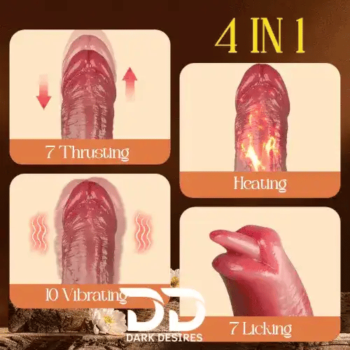 remote control automatic thrusting vibrating heating licking tongue dildo Skin Tone India By DarkDesires