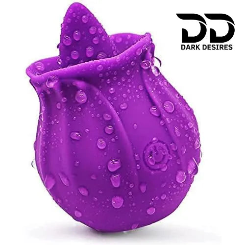 Rose Shape Tongue Clitoral Stimulator – Vibrating Massager India by DarkDesires