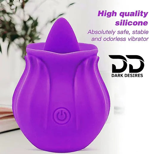 Rose Shape Tongue Clitoral Stimulator – Vibrating Massager Silicon Quality India by DarkDesires