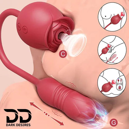 rose g spot Clitoral suction, thrusting vibrator toy India by Darkdesires