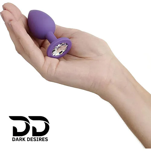 purple silicone anal plug or butt blug with suction base in India By Darkdesires