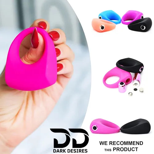 Silicone Ejaculation Delay Cock Ring Vibrating Penis Ring Black and Pink  India By DarkDesires