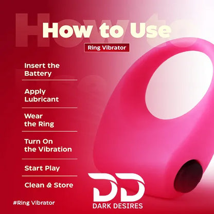 Silicone Ejaculation Delay Cock Ring Vibrating Penis Ring Black and Pink  India By DarkDesires