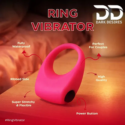 Silicone Ejaculation Delay Cock Ring Vibrating Penis Ring Black and Pink  India By DarkDesires