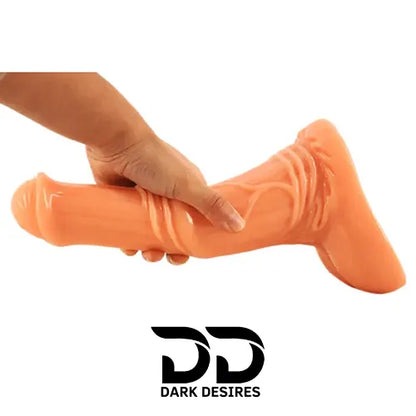 10 inch silicone horse dildo in India. Skin tone design with strong suction base for stable use India Darkdesires
