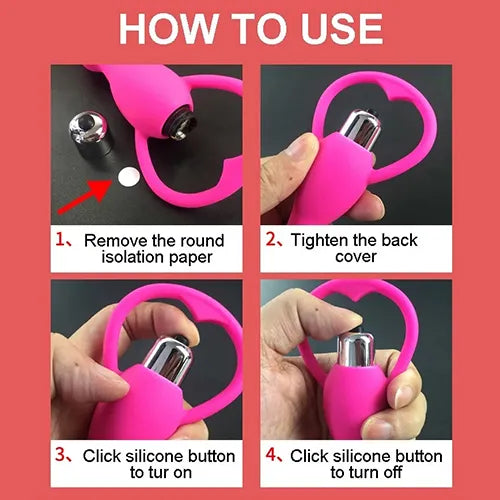soft flexible silicone vibrating anal beads butt plug pink color India by DarkDesires