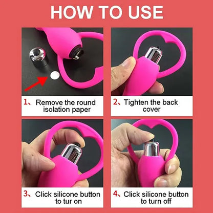 soft flexible silicone vibrating anal beads butt plug pink color India by DarkDesires