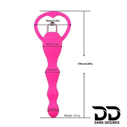 soft flexible silicone vibrating anal beads butt plug pink color India by DarkDesires
