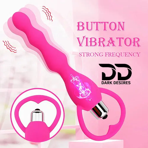 soft flexible silicone vibrating anal beads butt plug pink color India by DarkDesires