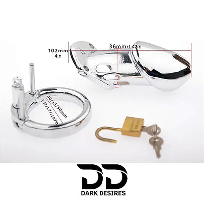 Stainless steel chastity cage in India secure and breathable design DarkDesires