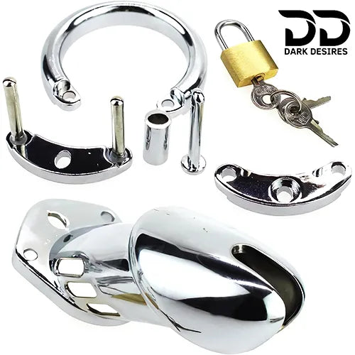 Stainless steel chastity cage in India secure and breathable design DarkDesires