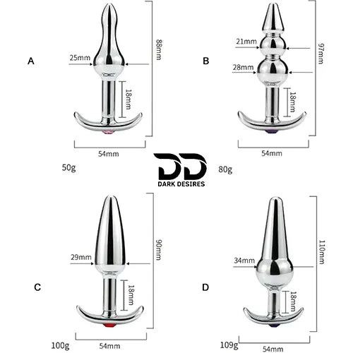 stainless steel anal plug set of 4 in India by Darkdesires